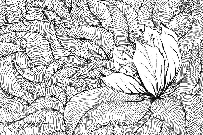 Yelena Shabrova ~ A sketch a day: decorative pattern ~ pen and ink, 6" x 4"