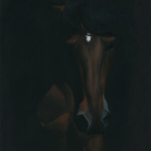 Out of the Dark - oil pastel on colored paper, 9" x 12"