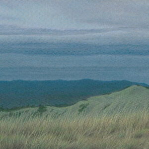 Yelena Shabrova ~ Russian Ridge View - colored pencil on colored paper, 9" x 6"