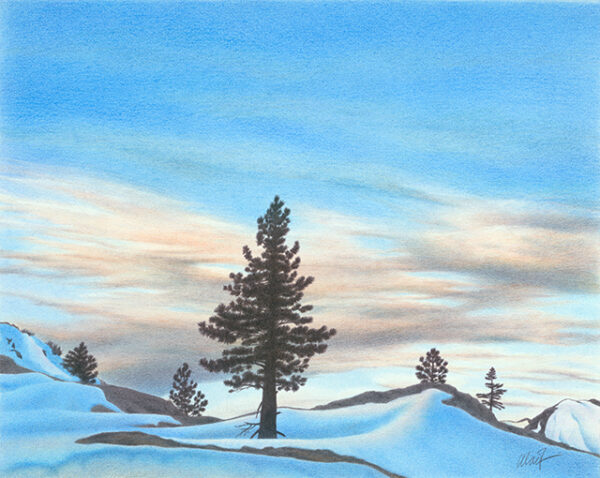 Winter Dawn - colored pencil on Bristol paper, 20" x 16"