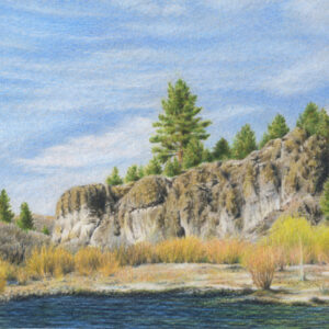 Truckee River - colored pencil on colored paper, 9" x 6"