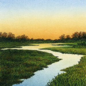 River of Light - pastel pencil on Canson drawing paper, 5" x 7"