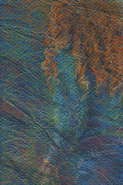 Yelena Shabrova ~ A sketch a day: abstract, I think ~ colored pencils on Strathmore colored paper, 4" x 6"