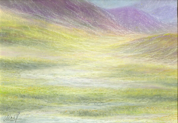 Refuge - oil pastel on paper, 7" x 5"