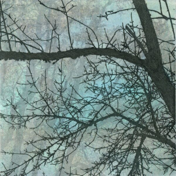 They Let Go I - mixed media, 5" x 5"